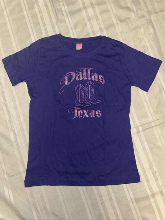 LAT Tops - 2 GOODWILL Dallas Texas Purple Graphic Tee